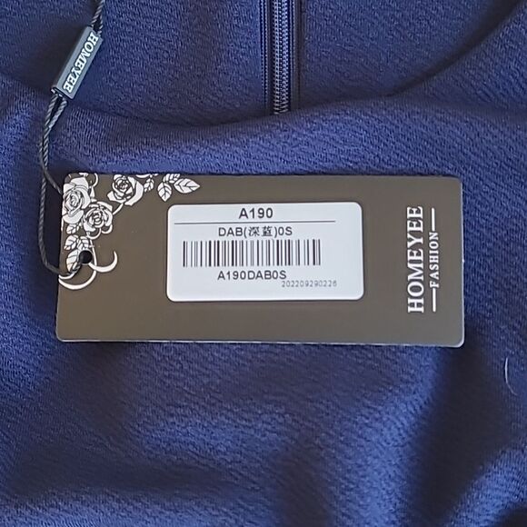 NWT Homeyee Midi Blue Dress w Lace Waistband Small 4 - Picture 9 of 11